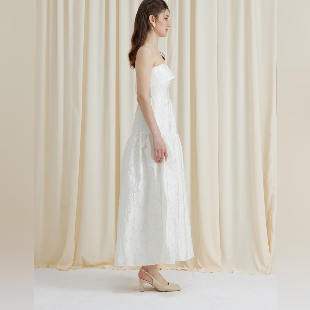 Masion Amory Swan Lake Maxi Dress-Cream Custard-XS-NWT - Picture 4 of 11